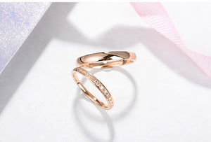 Natural Diamond Solid 18K Rose Gold Wedding Bands - infinity diamond ring