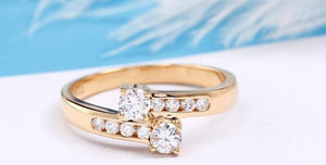 0.49cttw Real Diamond Band 18K Gold Diamond Engagement Wedding Ring - infinity diamond ring