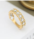 Vintage Lace Design Natural Diamond 18K Gold Ring - infinity diamond ring