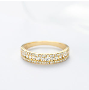 0.6cttw Natural Real Diamond Ring 18K White / Yellow Gold Diamond Wedding Anniversary Band - infinity diamond ring