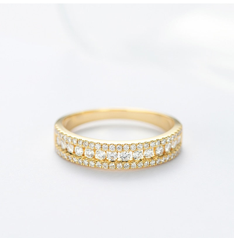 0.6cttw Natural Real Diamond Ring 18K White / Yellow Gold Diamond Wedding Anniversary Band - infinity diamond ring