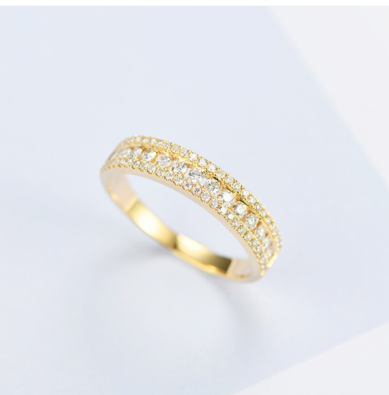 0.6cttw Natural Real Diamond Ring 18K White / Yellow Gold Diamond Wedding Anniversary Band - infinity diamond ring
