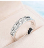 0.6cttw Natural Real Diamond Ring 18K White / Yellow Gold Diamond Wedding Anniversary Band - infinity diamond ring