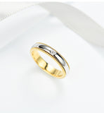 0.04ct Natural Diamond Ring Solid 14K Yellow White Gold Turn Ring - infinity diamond ring