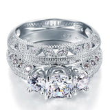 INFINITY 1ct  "Divine Enchantress" Solid Sterling 925 Silver Vintage Style 2-Pcs Wedding Ring Set - infinity diamond ring