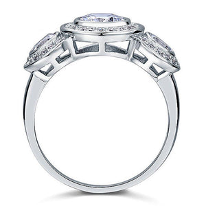 INFINITY Triple Halo 2.5 Carat Solid 925 Sterling Silver Wedding Engagement Ring - infinity diamond ring