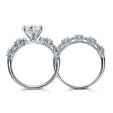 INFINITY "The Victorian" 1.25 Ct Vintage Style Solid Sterling 925 Silver 2-Pc Wedding Ring Set - infinity diamond ring