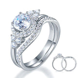 INFINITY 1 Ct Solid 925 Sterling Silver Wedding Engagement Ring Set - infinity diamond ring