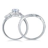 INFINITY 1 Ct Solid 925 Sterling Silver Wedding Engagement Ring Set - infinity diamond ring