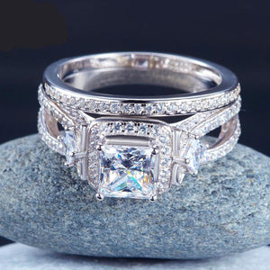 INFINITY "TIMELESS"  1 Ct Princess Cut 925 Silver Ring - infinity diamond ring