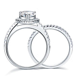 INFINITY "PHARAOH EYE" 2 Ct Pear Cut Solid Sterling 925 Silver Bridal Ring Set - infinity diamond ring