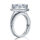 INFINITY "Goddess" "5 Ct Cushion Cut Wedding Engagement Ring Set Solid 925 Sterling Silver - infinity diamond ring