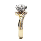 Infinity Rose 1CT Real 18K Solid Yellow Gold - infinity diamond ring