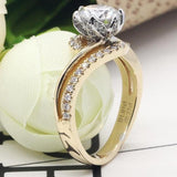 Infinity Rose 1CT Real 18K Solid Yellow Gold - infinity diamond ring