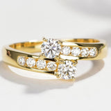 0.49cttw Real Diamond Band 18K Gold Diamond Engagement Wedding Ring - infinity diamond ring