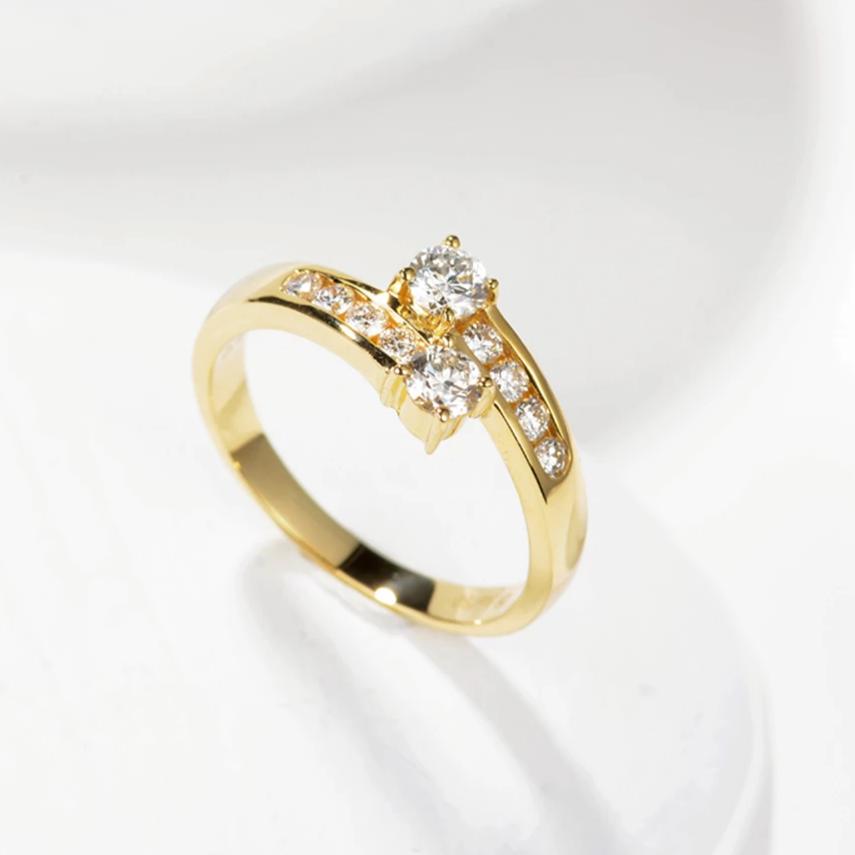 0.49cttw Real Diamond Band 18K Gold Diamond Engagement Wedding Ring - infinity diamond ring