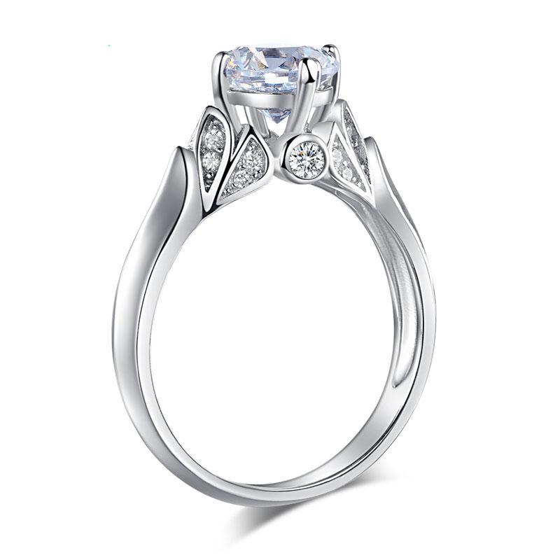 INFINITY "Fire Star" 1.25 Ct Solid 925 Sterling Silver Bridal Engagement Ring - infinity diamond ring