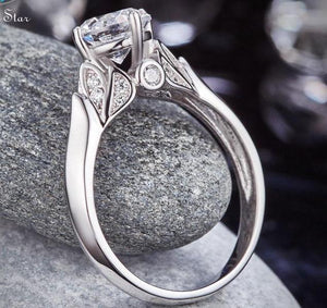 INFINITY "Fire Star" 1.25 Ct Solid 925 Sterling Silver Bridal Engagement Ring - infinity diamond ring