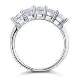 INFINITY Princess Cut  Five Stone 1.25 Ct Solid 925 Sterling Silver Bridal Wedding Band Ring - infinity diamond ring