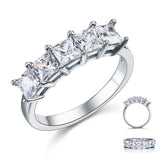 INFINITY Princess Cut  Five Stone 1.25 Ct Solid 925 Sterling Silver Bridal Wedding Band Ring - infinity diamond ring