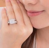 INFINITY 'Man Slayer" Vintage Style Princess 925 Sterling Silver Wedding Ring Set - infinity diamond ring