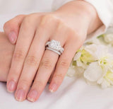 INFINITY 'Man Slayer" Vintage Style Princess 925 Sterling Silver Wedding Ring Set - infinity diamond ring