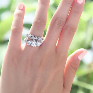 INFINITY 1ct  "Divine Enchantress" Solid Sterling 925 Silver Vintage Style 2-Pcs Wedding Ring Set - infinity diamond ring
