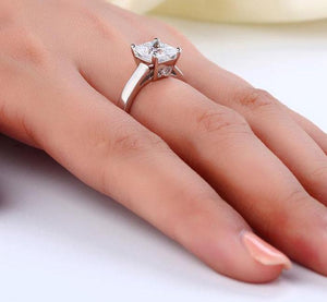 INFINITY  1.5 Carat Princess " CLASIC " Solid 925 Sterling Silver Engagement Ring - infinity diamond ring