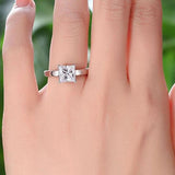 INFINITY  1.5 Carat Princess " CLASIC " Solid 925 Sterling Silver Engagement Ring - infinity diamond ring