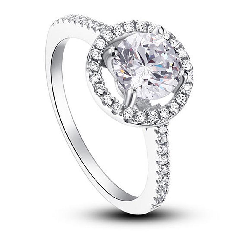 INFINITY "HALO" 1.25 Ct Halo Solid 925 Sterling Silver Wedding Engagement Ring - infinity diamond ring