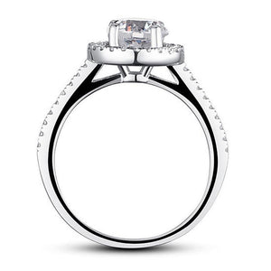 INFINITY "HALO" 1.25 Ct Halo Solid 925 Sterling Silver Wedding Engagement Ring - infinity diamond ring