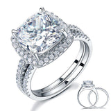 INFINITY "Goddess" "5 Ct Cushion Cut Wedding Engagement Ring Set Solid 925 Sterling Silver - infinity diamond ring