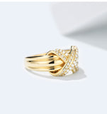 INFINITY 0.24cttw Real Natural Diamond Engagement Solid 18k Yellow Gold Wedding Ring - infinity diamond ring