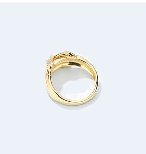 INFINITY 0.24cttw Real Natural Diamond Engagement Solid 18k Yellow Gold Wedding Ring - infinity diamond ring